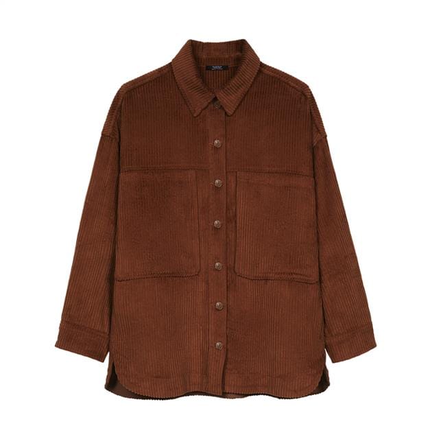 بارفوا قميص منسوج مضلع نسائي البرتقالي