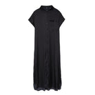 بارفوا قميص نسائي طويل بجيب أمامي رمادي داكن