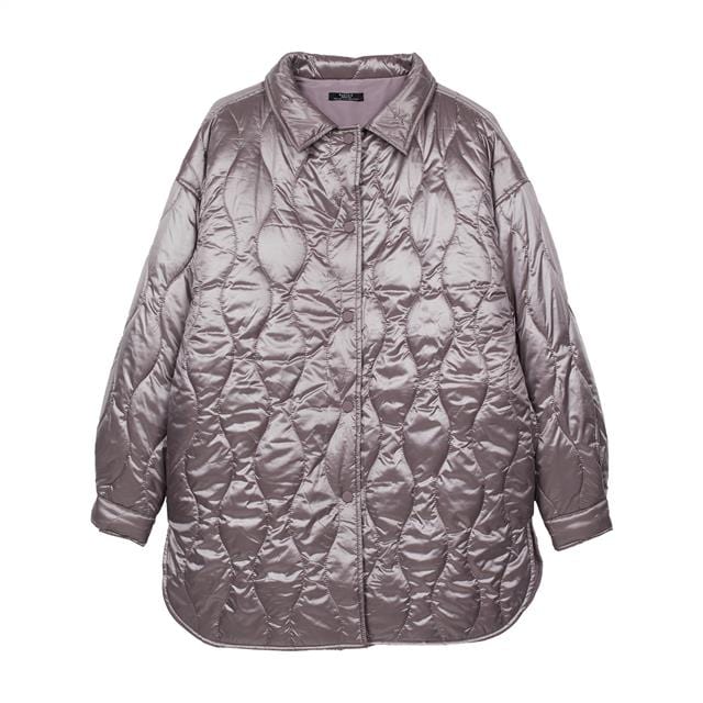 بارفوا جاكت نسائي بامب منفوخ بأزرار أمامية أرجواني