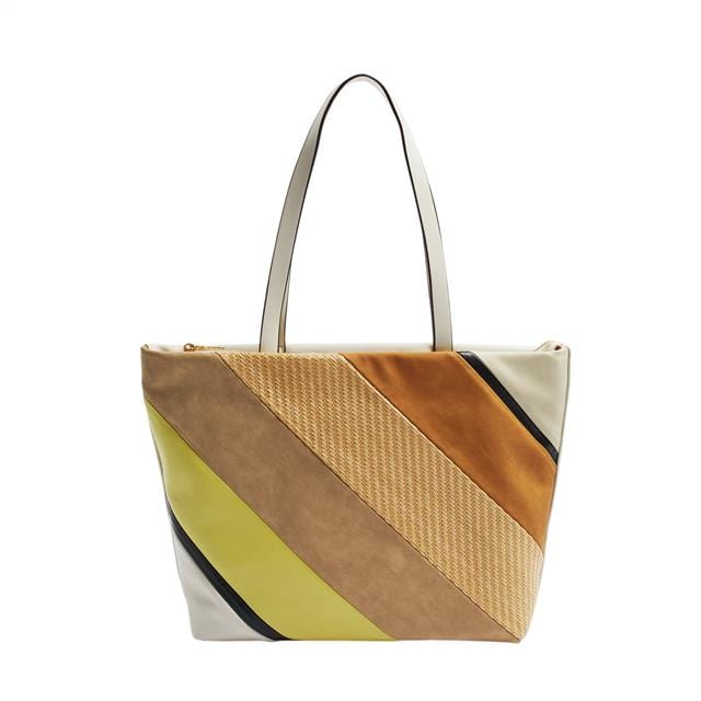 بارفوا شنطة كبيره كتف نسائية متعددة الألوان بيج فاتح