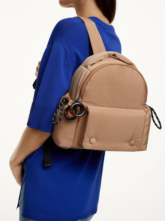 بارفوا حقيبة ظهر نايلون صغيرة بجيب خارجي