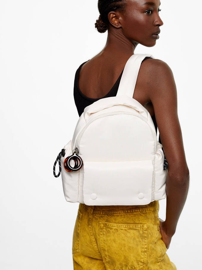 بارفوا حقيبة ظهر نايلون صغيرة بجيب خارجي