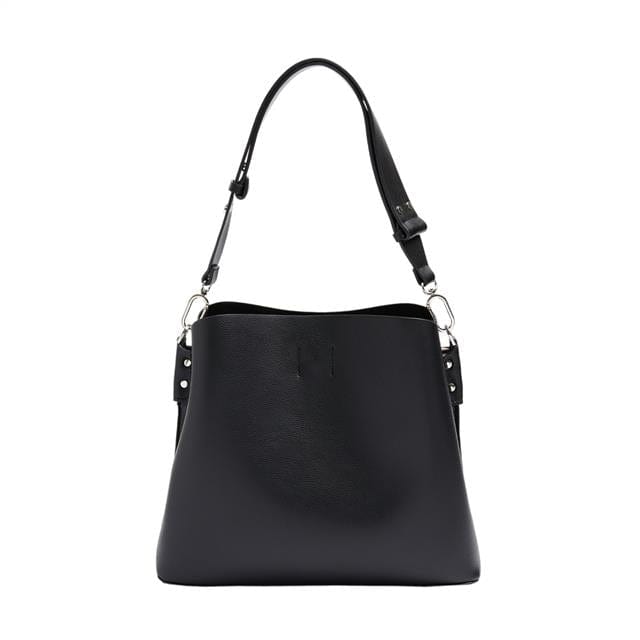 بارفوا حقيبة جلد كبيرة سادة بحزام جلدي