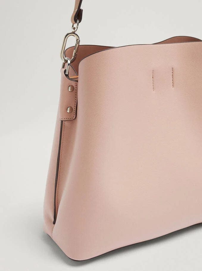 بارفوا حقيبة جلد كبيرة سادة بحزام جلدي