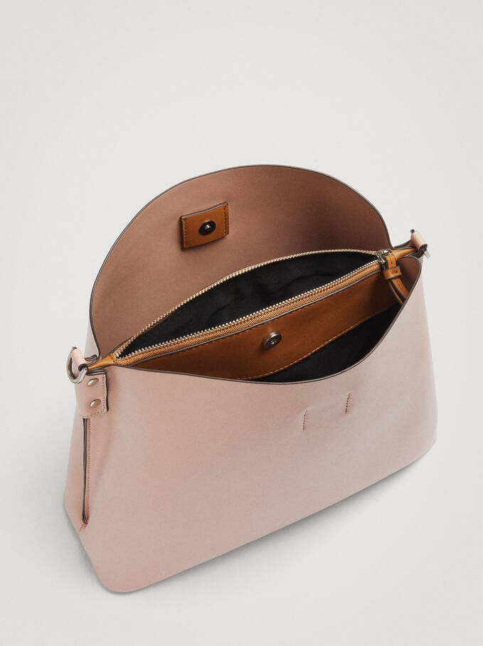 بارفوا حقيبة جلد كبيرة سادة بحزام جلدي