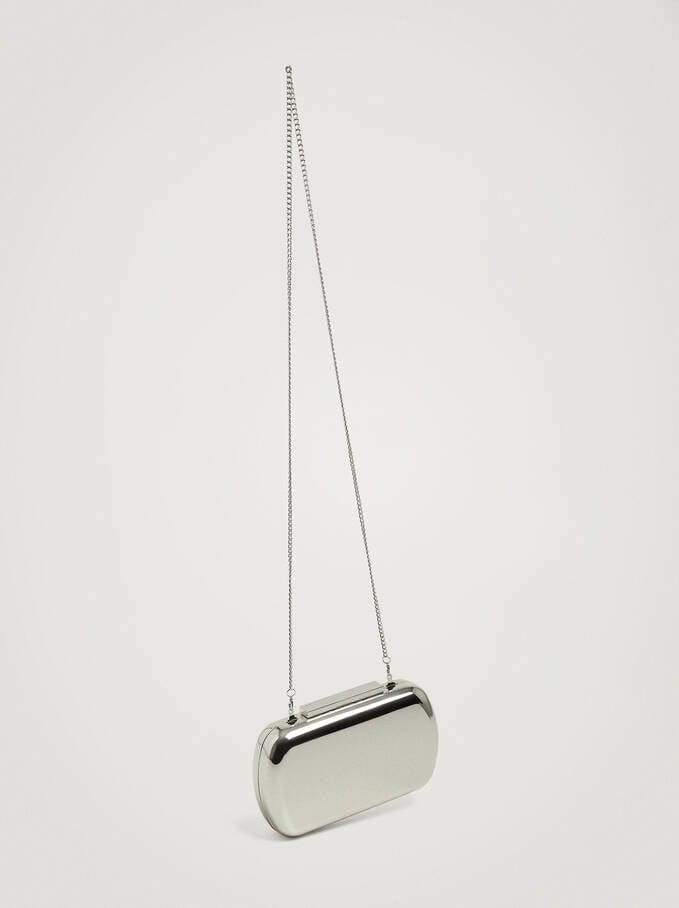 بارفوا شنطة كروس معدنية نسائية فضي