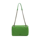 بارفوا حقيبة كروس جلدية مطرزة ملحقة بسلسال فضي أخضر