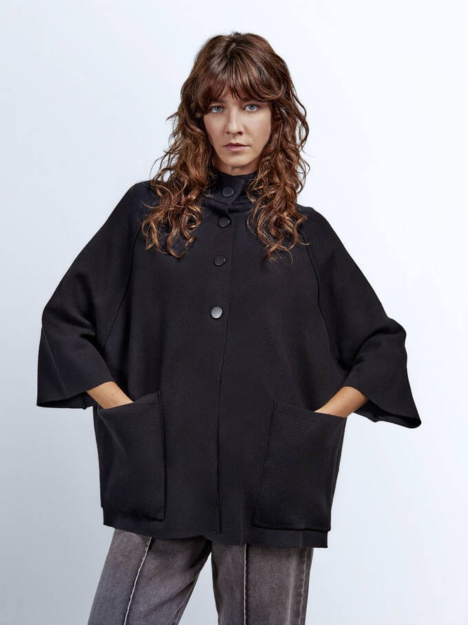 بارفوا معطف نسائي ثقيل مزود بجيوب أزرار أمامية