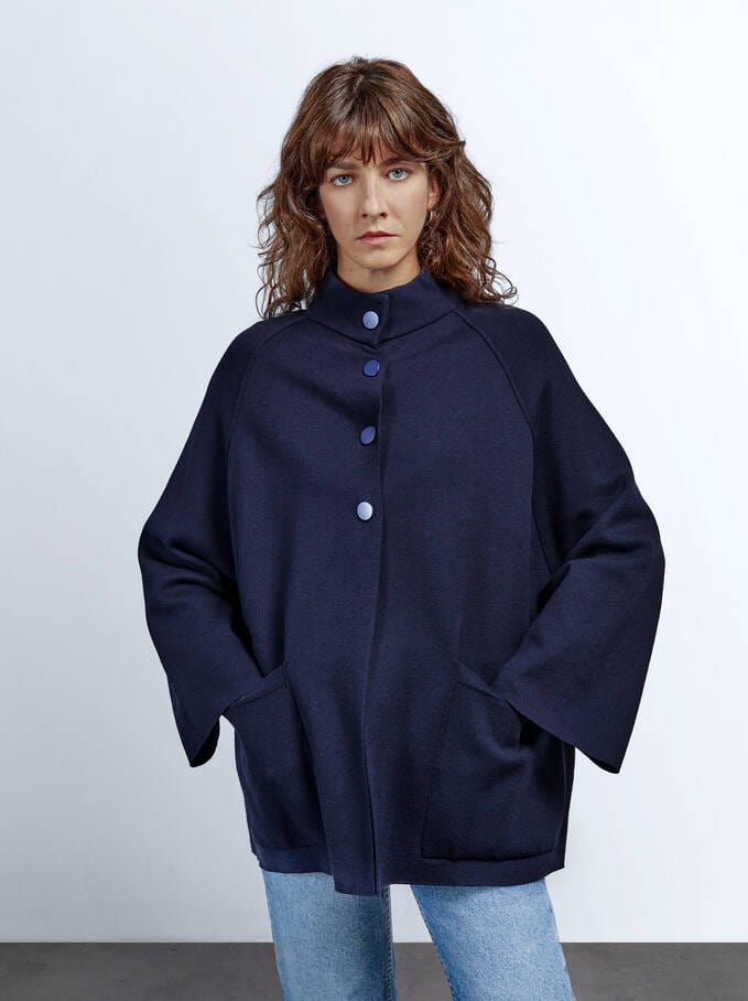 بارفوا معطف نسائي ثقيل مزود بجيوب أزرار أمامية