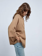 بارفوا معطف نسائي ثقيل مزود بجيوب أزرار أمامية