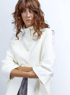 بارفوا معطف نسائي ثقيل مزود بجيوب أزرار أمامية