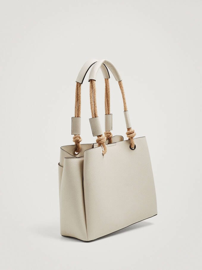 بارفوا شنطة كتف جلد نسائية سادة بحامل يد علي شكل رباط