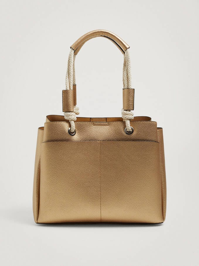 بارفوا شنطة كتف جلد نسائية سادة بحامل يد علي شكل رباط