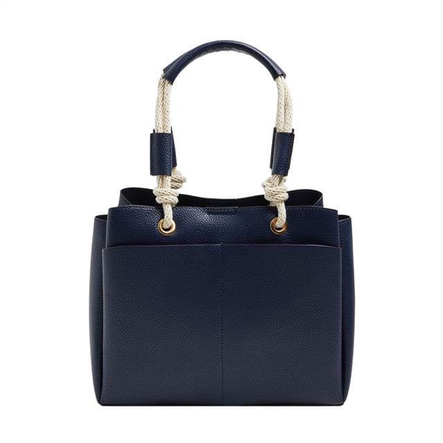 بارفوا شنطة كتف جلد نسائية سادة بحامل يد علي شكل رباط