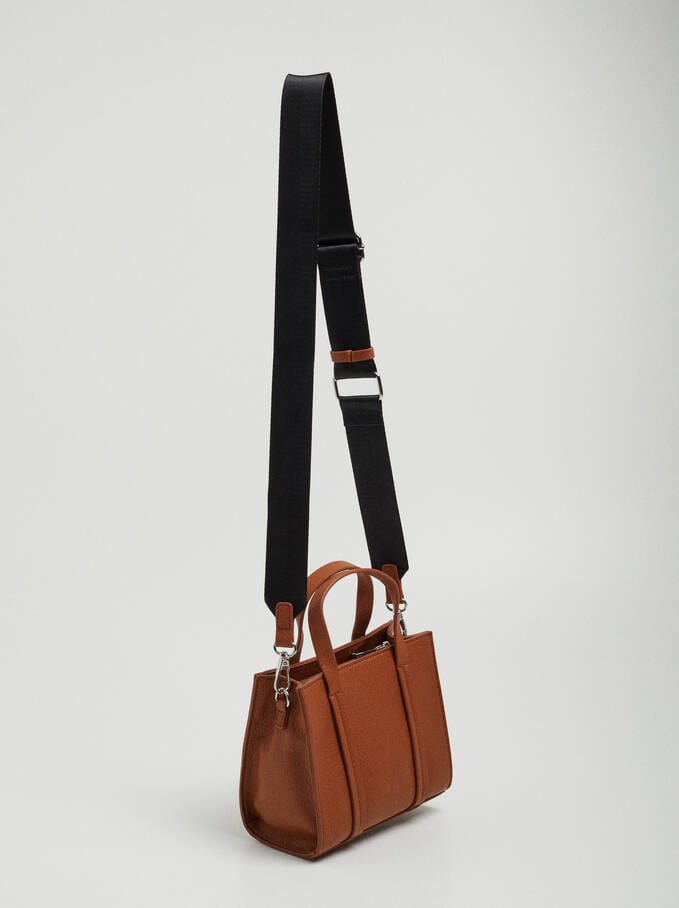 بارفوا شنطة توت باق جلد ملحقة بحزام قماش