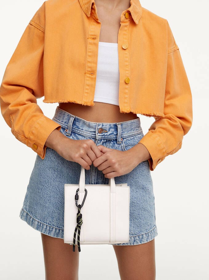 بارفوا شنطة توت باق جلد ملحقة بحزام قماش