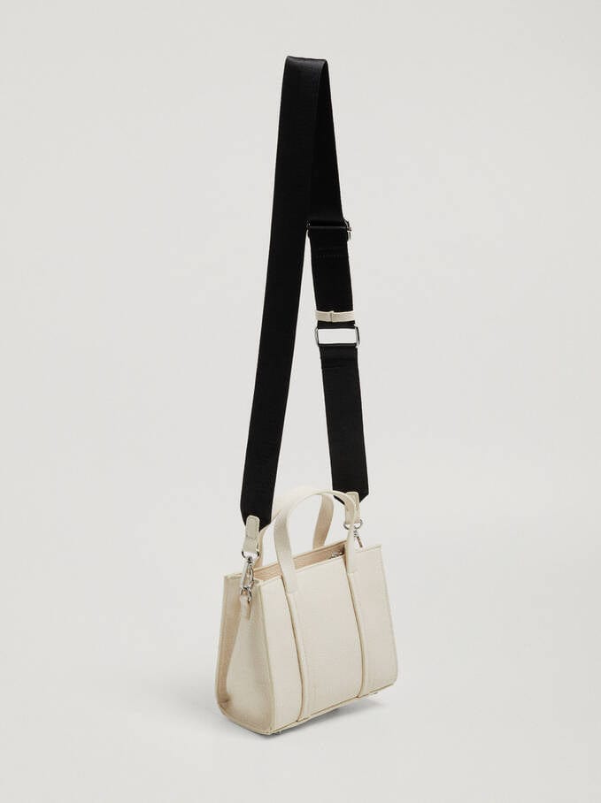 بارفوا شنطة توت باق جلد ملحقة بحزام قماش