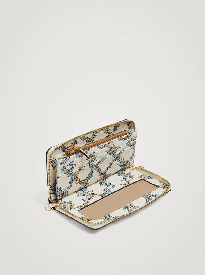 بارفوا محفظة كروت نسائية مشجرة بحامل يد أزرق