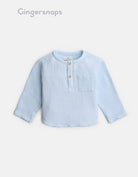 جينجرسنابس قميص منقوش كم طويل أولادي رضع أزرق فاتح