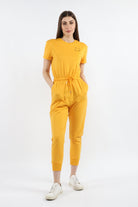 كيتشن جمبسوت سادة برباط خصر نص كم نسائي