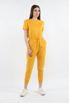 كيتشن جمبسوت سادة برباط خصر نص كم نسائي