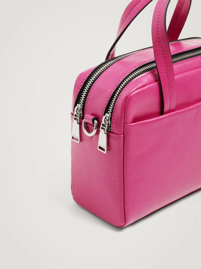 بارفوا حقيبة كروس جلد سادة بحامل يد