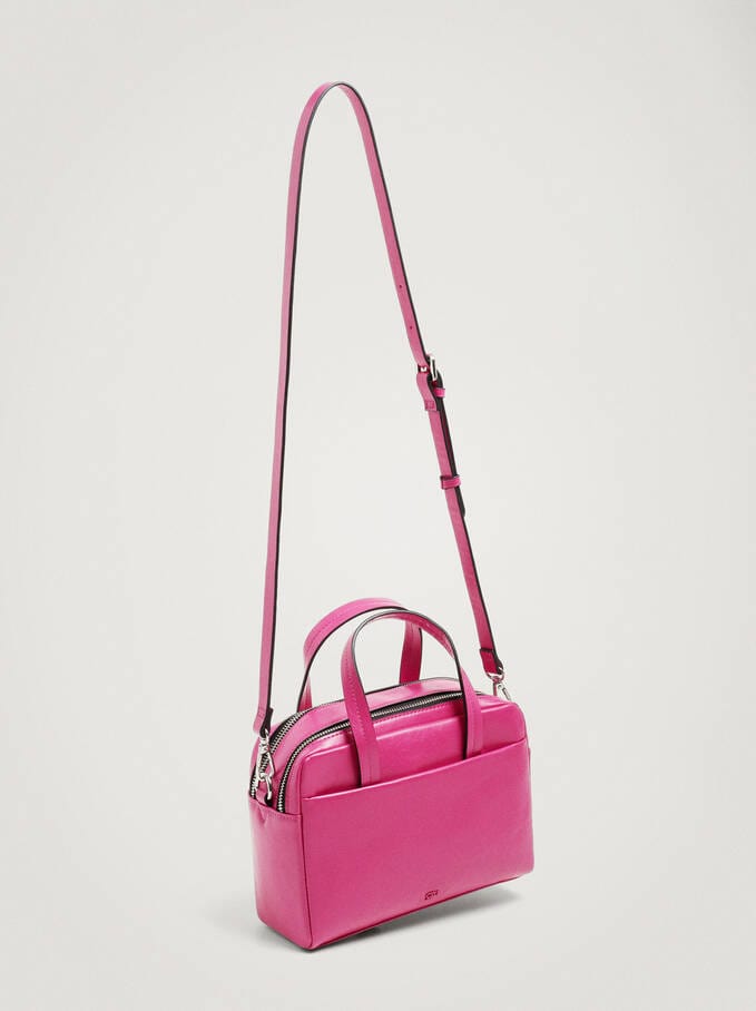 بارفوا حقيبة كروس جلد سادة بحامل يد