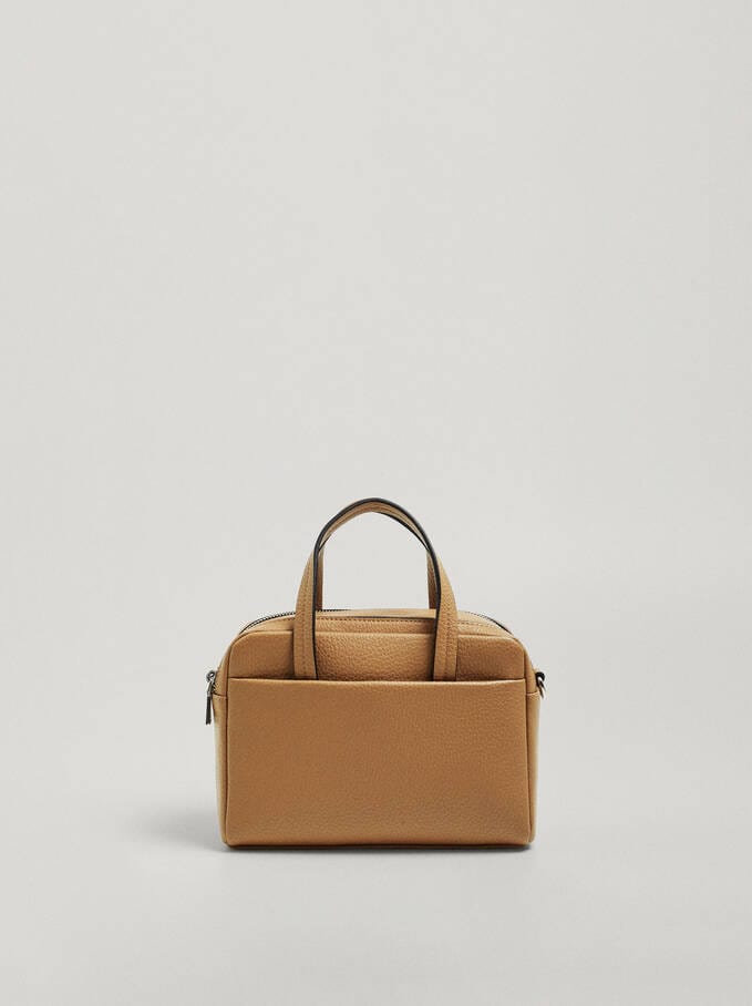 بارفوا حقيبة كروس جلد سادة بحامل يد