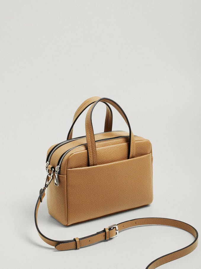 بارفوا حقيبة كروس جلد سادة بحامل يد