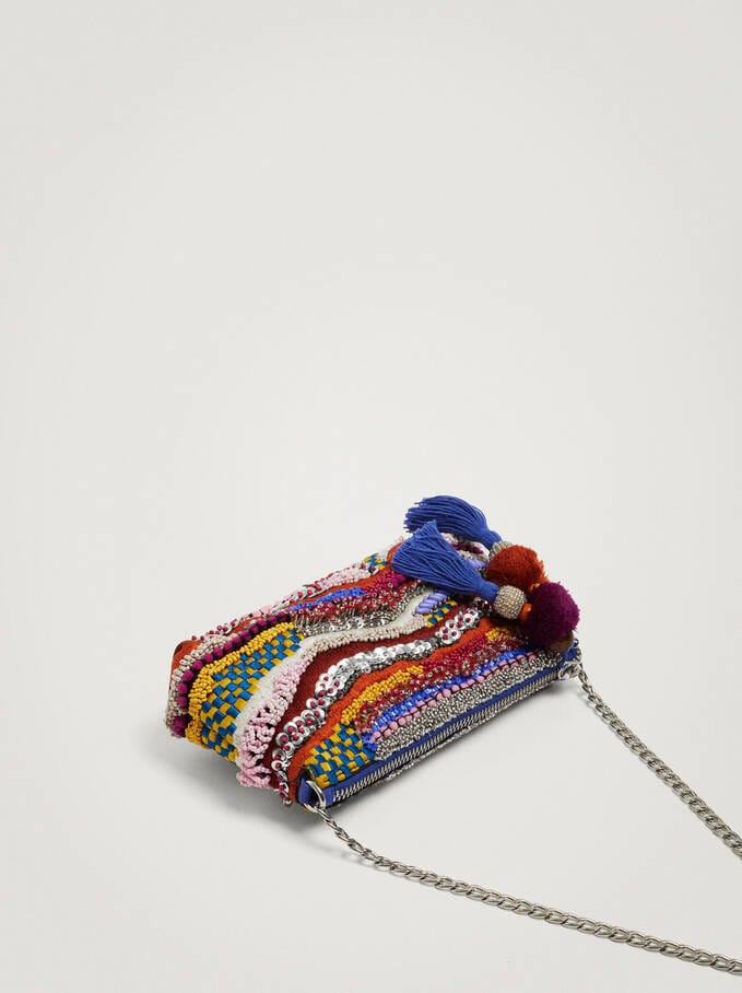 بارفوا حقيبة يد بسلسال أحمر بنفسجي