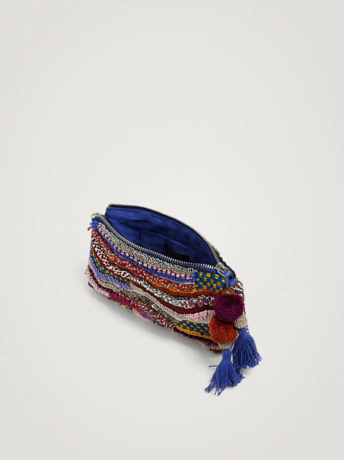 بارفوا حقيبة يد بسلسال أحمر بنفسجي