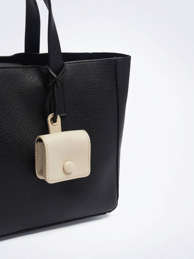 بارفوا شنطة توت باق نسائية جلد مزينة بحامل يد