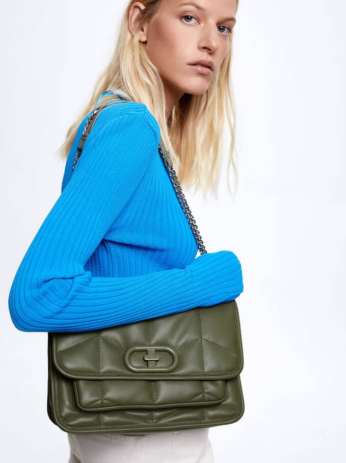 بارفوا حقيبة كتف نسائية سادة مطرزة