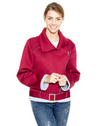 شانا جاكيت نسائي شتوي بسحاب أمامي أزرق داكن