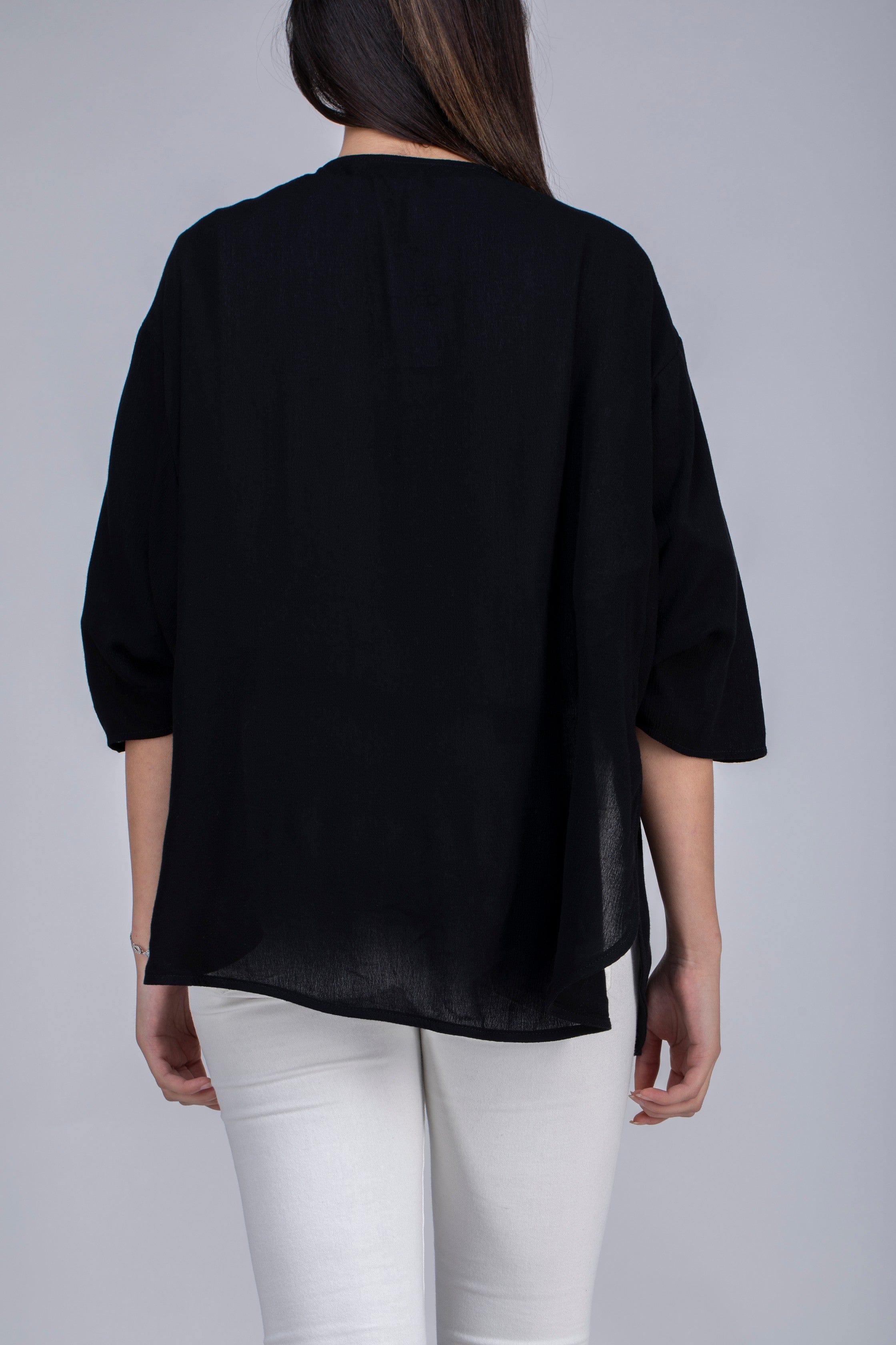 ميكا كارديجان سادة أوفر سايز بأكمام طويلة