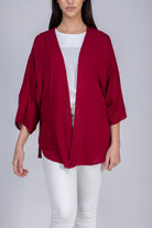 ميكا كارديجان سادة أوفر سايز بأكمام طويلة