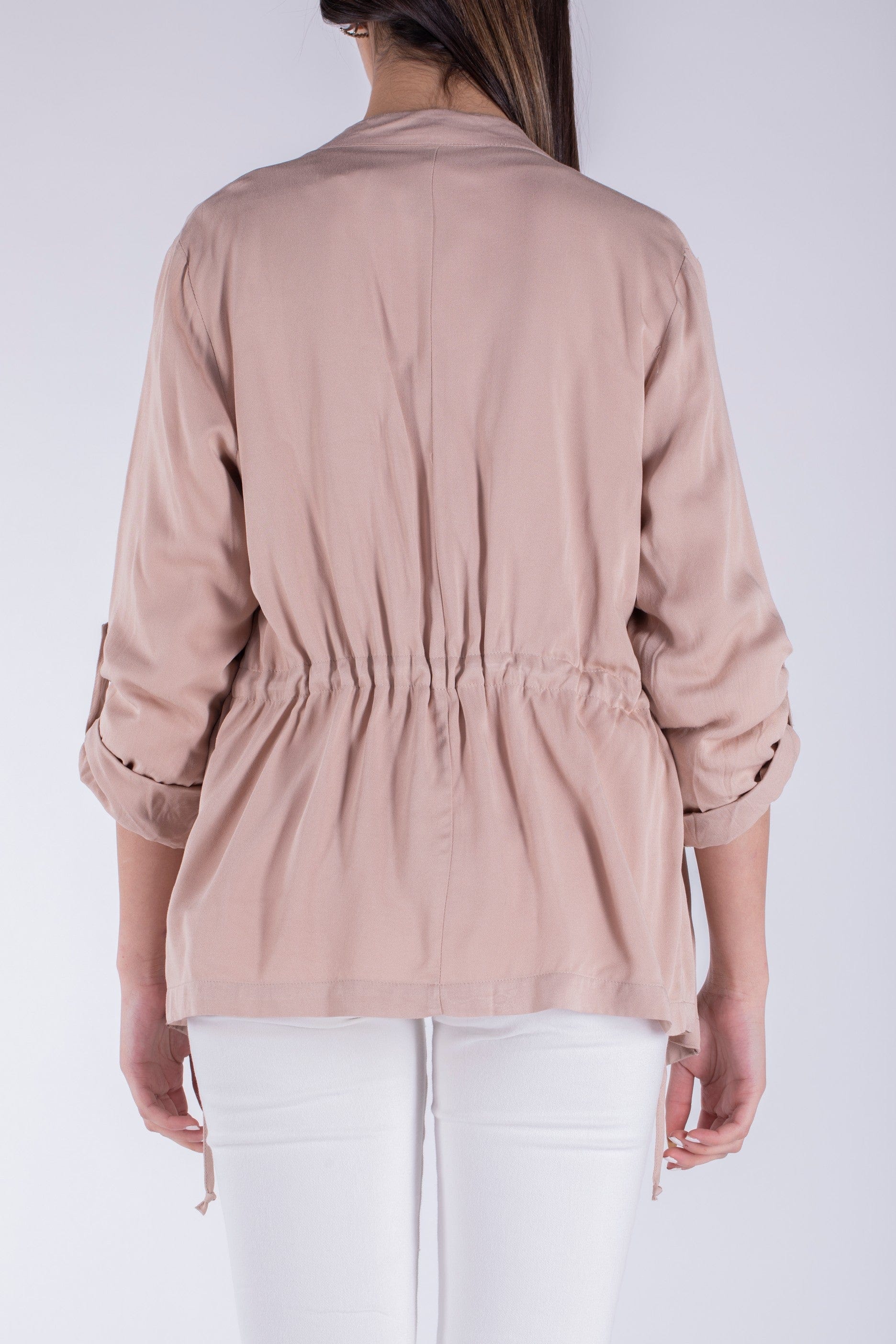 نتشي سترة سادة بدون سحاب مفتوحة بأكمام طويلة