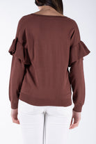 نتشي كارديجان سادة بأزرار أمامية بأكمام طويلة مكشكش