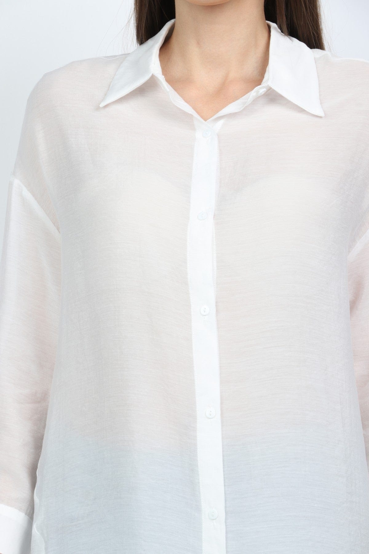 كيتشن فستان تصميم قميص نسائي طويل سادة