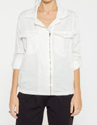 شانا جاكيت سادة بجيوب أمامية كم طويل بسحاب