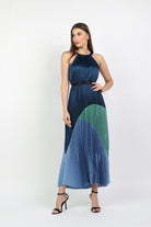 داليدرس فستان طويل سهرة بيليسيه حمالات متعدد الألوان