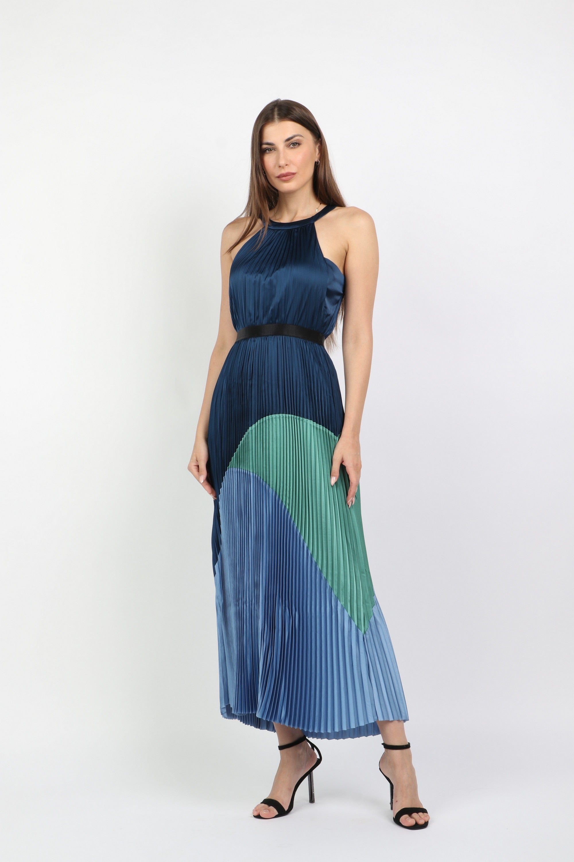 داليدرس فستان طويل سهرة بيليسيه حمالات متعدد الألوان