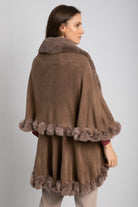 داليدرس شال سادة كم طويل مزين بالفرو نسائي