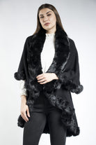 داليدرس شال سادة كم طويل مزين بالفرو نسائي