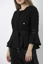 داليدرس جاكيت دانتيل مزين بفيونكة أمامية نسائي