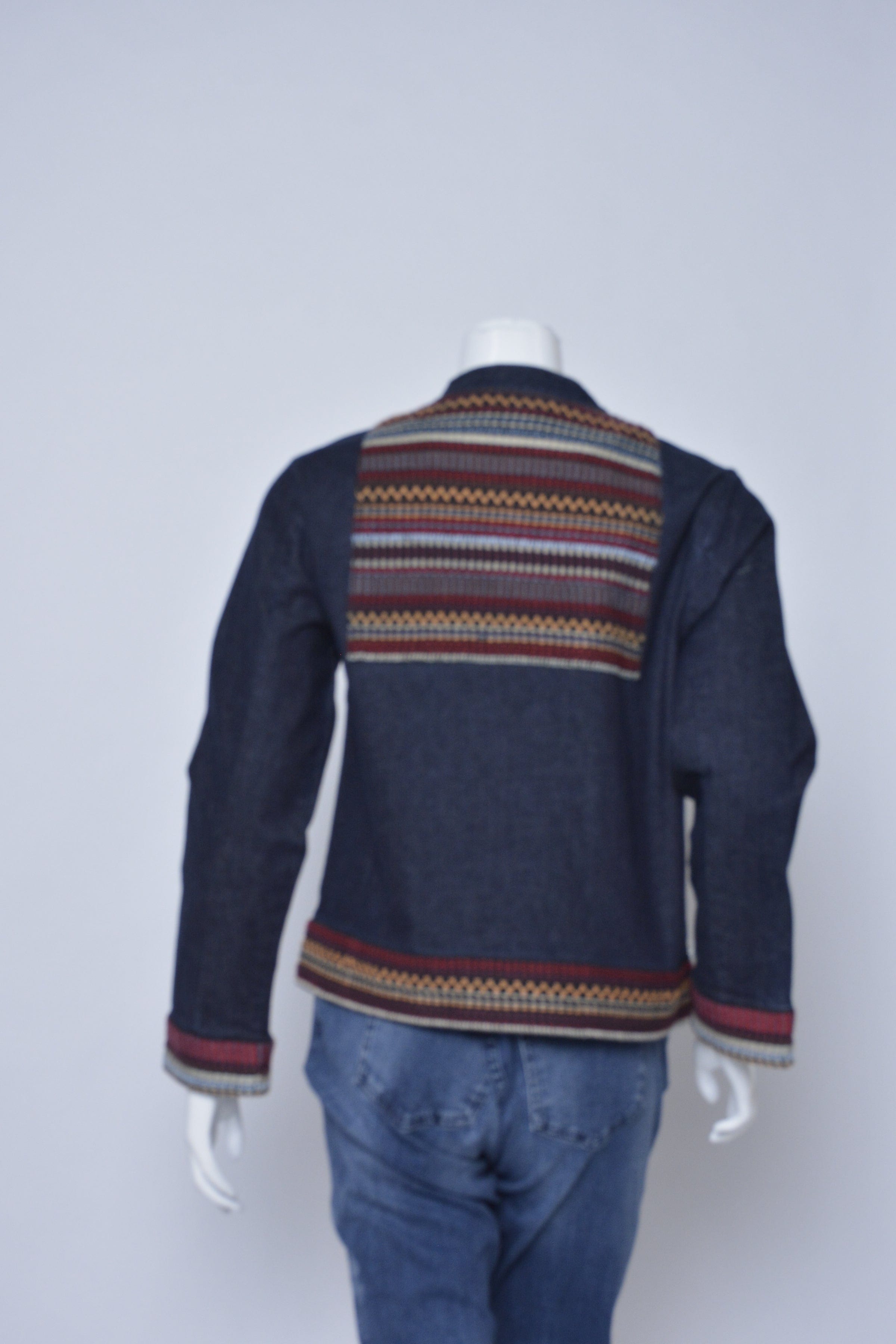 داليدرس جاكيت جينز كم طويل منقوش نسائي أزرق جينز