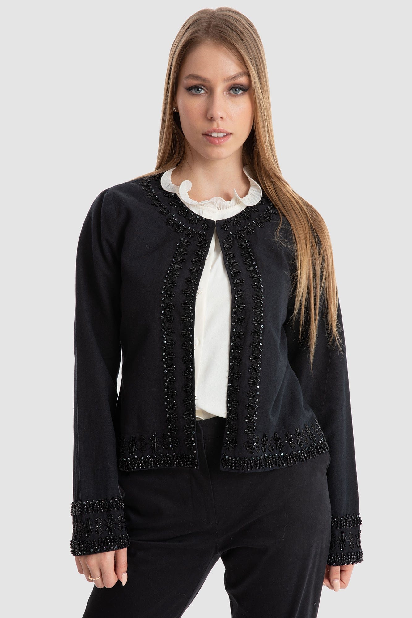 داليدرس كارديجان قصير كم طويل مع تطريزات