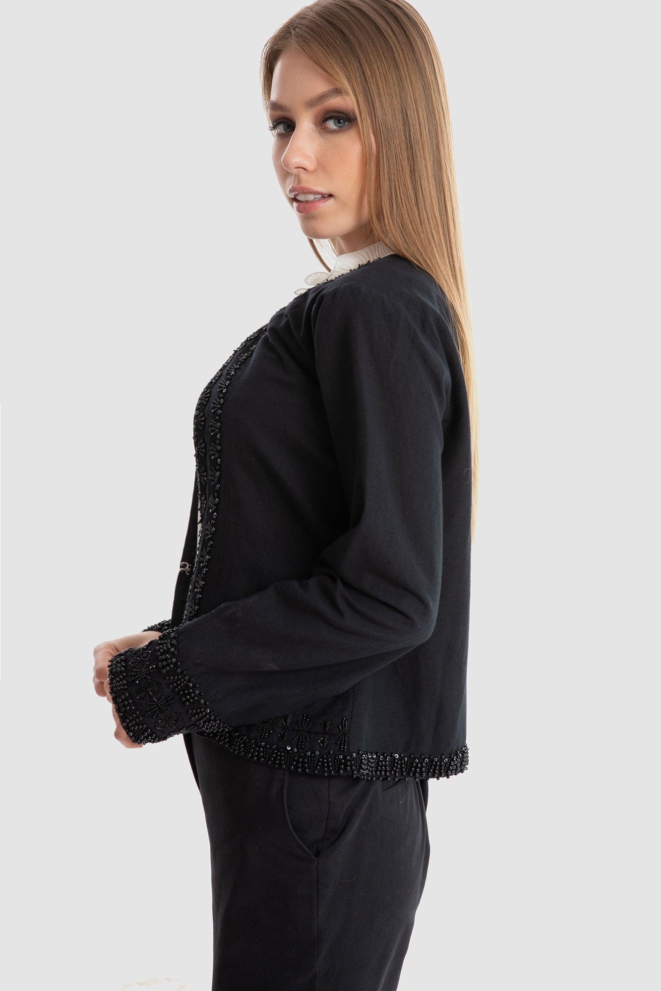 داليدرس كارديجان قصير كم طويل مع تطريزات