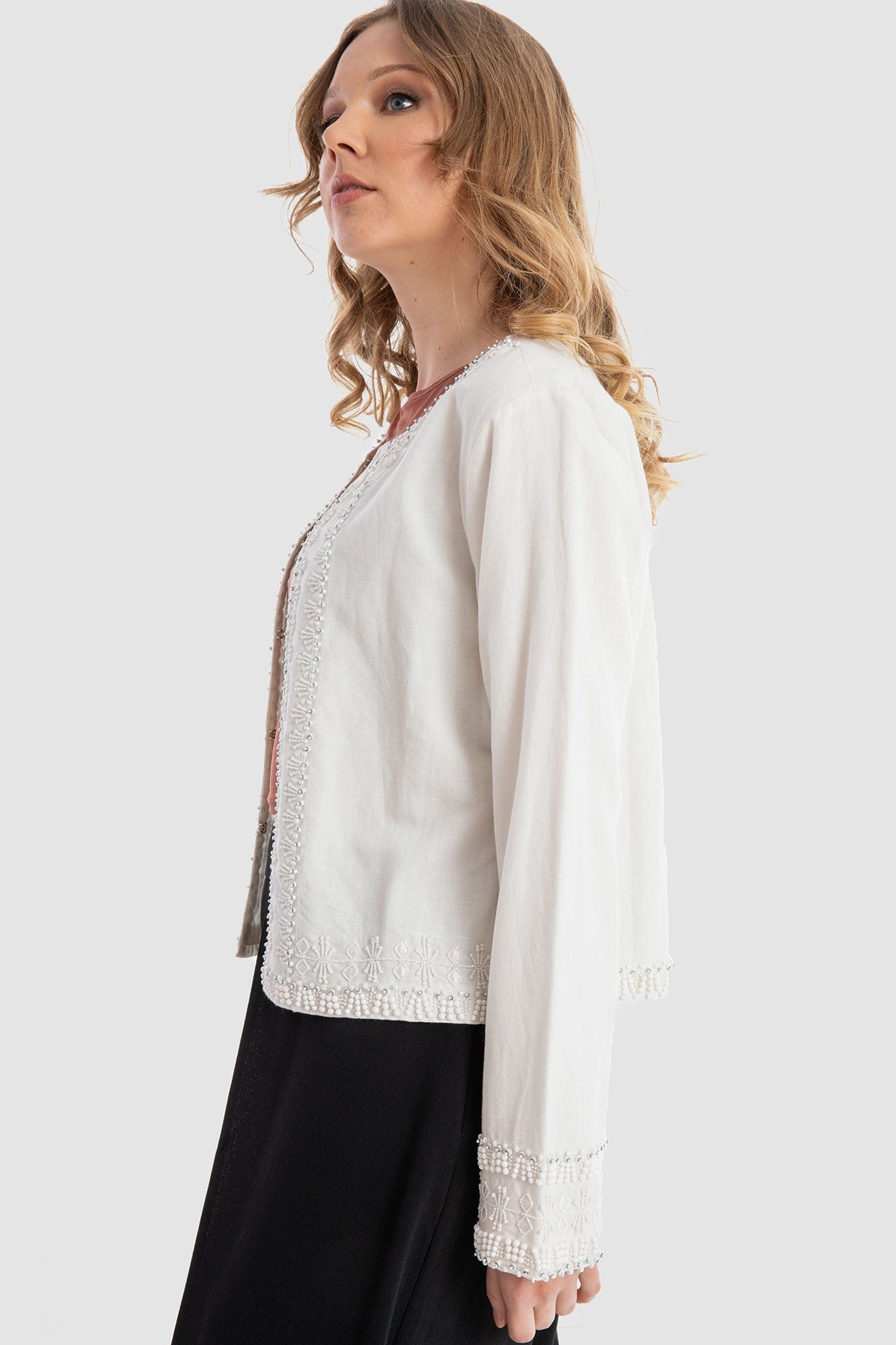 داليدرس كارديجان قصير كم طويل مع تطريزات