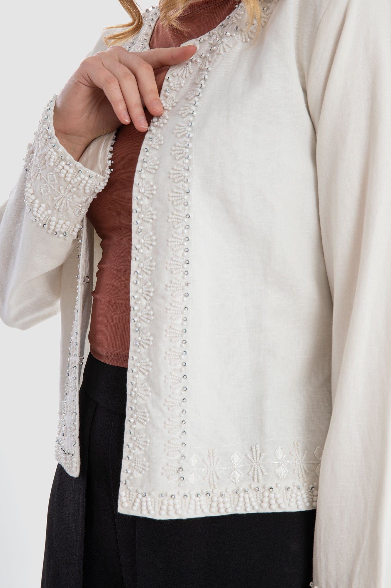 داليدرس كارديجان قصير كم طويل مع تطريزات